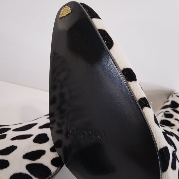 Proxy White and Black Fabric Stretch Animal Print Cowgirl Boots Size 7.5 - Picture 12 of 15